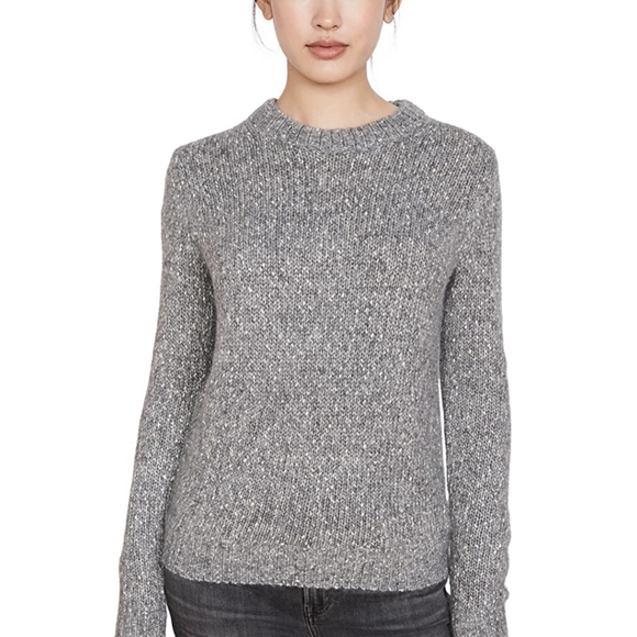 Brand new Theory soft wool blend gray speckled crewneck sweater. Small
